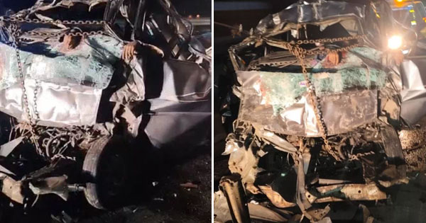 यमुना एक्सप्रेसवे पर भीषण सड़क हादसा : ट्रक में घुसी कार, पिता और दो बेटों समेत 6 की दर्दनाक मौत; दो महिलाएं गंभीर रूप से घायल